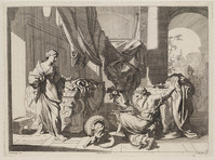 KG 05373
<br/>
Dochters van Cecrops ontdekken Erichtonius
<br/>
<em>Glauber, Johannes (1646-1726)</em>